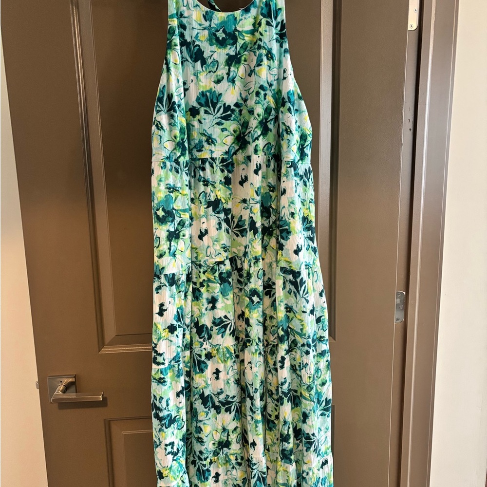 Torrid Floral Maxi Dress - Green and Blue